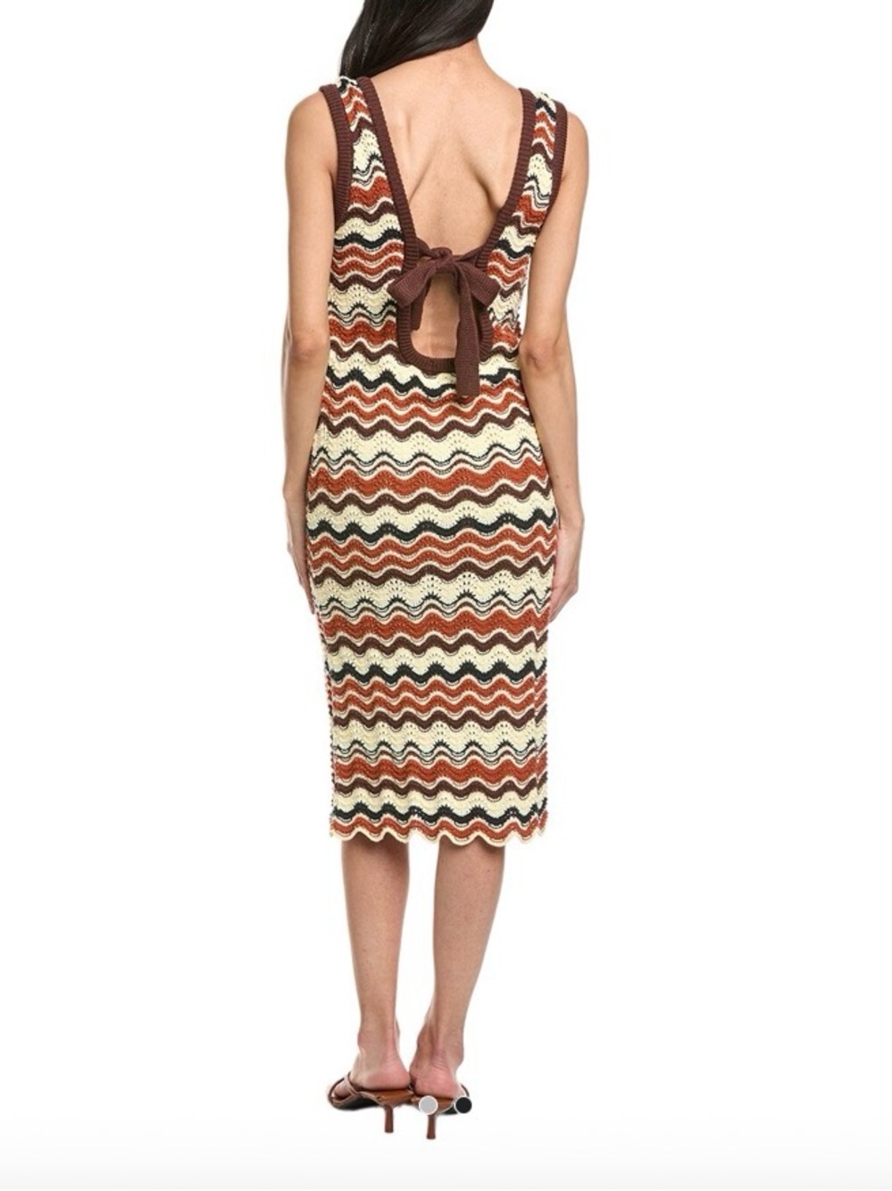MOTHER square neck midi dress crochet worn once